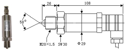 10VDC Tekanan Ultra Tinggi 1500MPa Tekanan Atmosfer Transduser 1