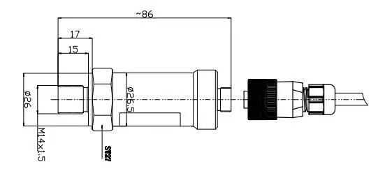 20mA 10V 60MPa Sistem Hidrolik Sensor Tekanan Keramik Barometrik 0