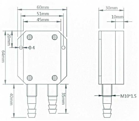 5V 30kpa Micro Diferensial Sensor Tekanan Untuk Kompresor Udara 0